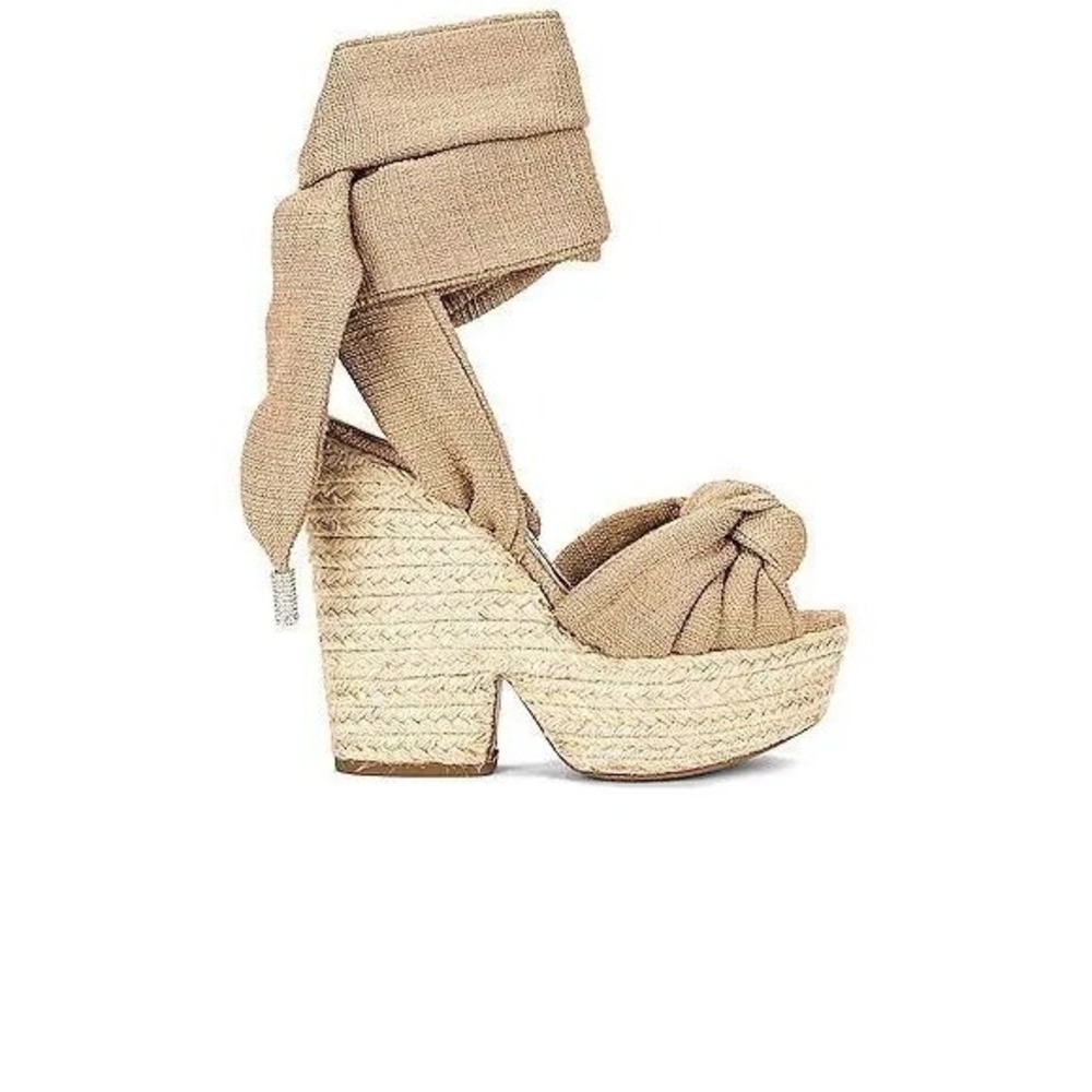 Alexandre Vauthier Women's Size 10 US EUC Leila Wedge Beige Espadrille High Heel